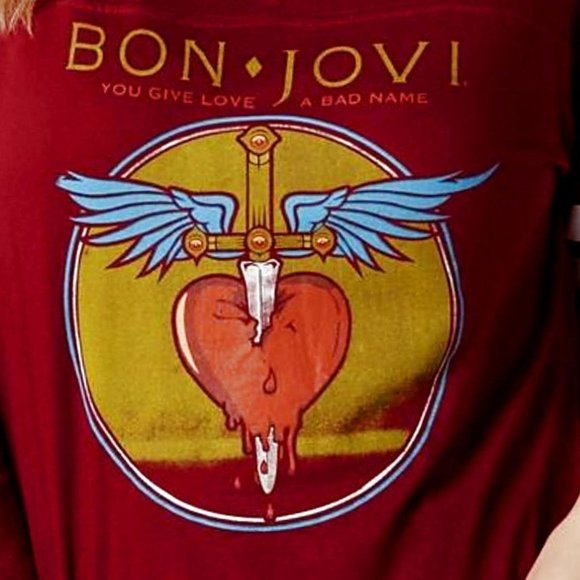 Bon Jovi You Give Love A Bad Name glam metal rock T-Shirt 2X Plus Size NWT - Picture 2 of 2
